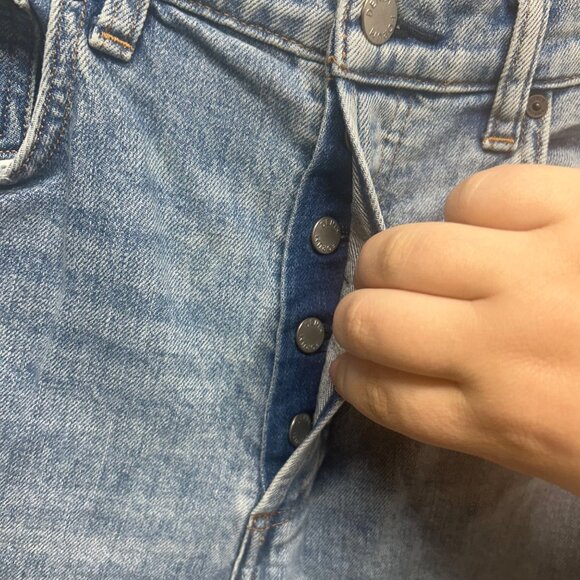 The Arlo High Rise Straight Jeans Denim Forum Size 30 Light Wash Button Fly - Picture 5 of 13